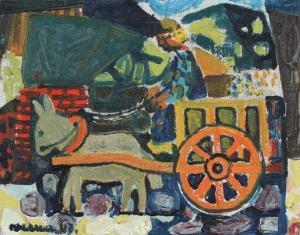 WERNER Paul 1904-1983,Composition with donkey and wagon,1947,Bruun Rasmussen DK 2021-08-03