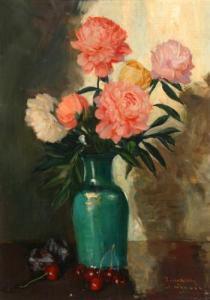 werner simon 1900,Still Life of Peonies and Cherries,Weschler's US 2004-04-24