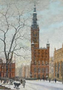 WERNER Willibald 1868-1931,Das rechtstädtische Rathaus in Danzig,Wendl DE 2019-02-28