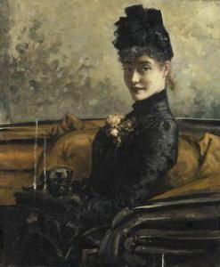 WERTHEIMER Gustav 1847-1904,Elégante assise au chien,Daguerre FR 2021-06-15