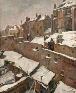 WERY Fernand 1886-1964,Le grand mur à Ixelles, hiver 42,Horta BE 2022-01-17