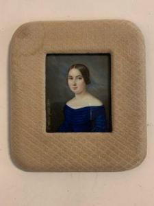 WESER Ernst Christian 1783-1860,Femme à la robe bleue,1842,Baron Ribeyre & Associés FR 2021-12-16