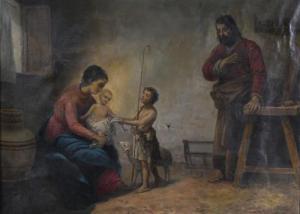 WESSEL DE GUIMBARDA Manuel 1833-1907,LA SAGRADA FAMILIA CON SAN JUANITO,1896,Subarna ES 2021-07-15