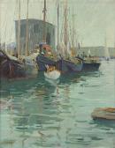 WESSEL Herman 1878-1969,Fishing Boats at the Dock,Clars Auction Gallery US 2015-06-28