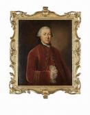 WESSEL Jakob 1710-1780,HALF LENGTH PORTRAIT OF A GENTLEMAN IN A BURGUNDY ,Lyon & Turnbull 2015-05-14