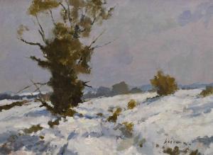 WESSON Edward 1910-1983,Snow on Merrow Down,Clevedon Salerooms GB 2024-03-14