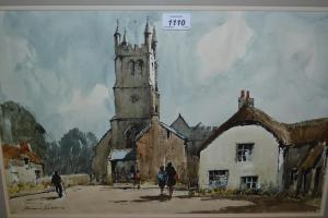 WESSON Edward 1852-1912,Street scene at Drews Teignton,Lawrences of Bletchingley GB 2016-10-18