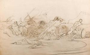 WEST Benjamin,Figures striving to pull ashore a boat after a shi,Woolley & Wallis 2024-03-06