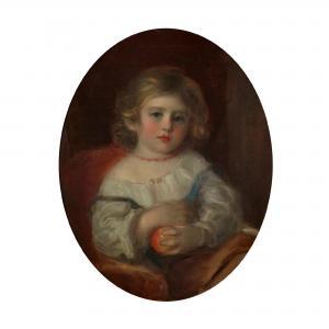 WEST Samuel 1810-1867,PORTRAIT OF A YOUNG GIRL HOLDING AN APPLE,Lyon & Turnbull GB 2022-02-23