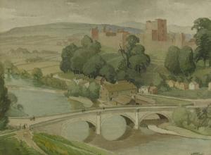 West W.J 1800-1800,Ludlow scene with figures on Dinham Bridge and cas,Biddle and Webb GB 2007-04-06