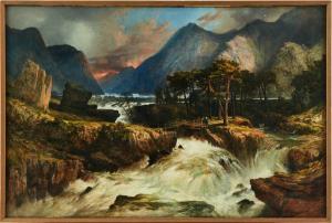 WEST William 1801-1861,Landskap med vattenfall,Uppsala Auction SE 2023-08-15