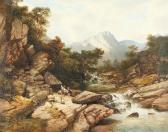 WEST William 1801-1861,Rocky river landscape with children angling,Bonhams GB 2009-09-16