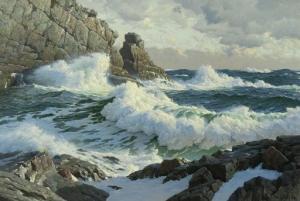 Westal Walter e 1919-2005,Ogunquit Surf,1983,Barridoff Auctions US 2020-08-15