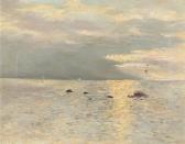 WESTBERG Victoria 1859-1941,Coastal scenery with a sunset,Bruun Rasmussen DK 2023-01-23