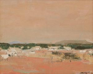 WESTBROOK Walter 1921-2015,Landscape with Sheep,1969,Strauss Co. ZA 2023-05-15