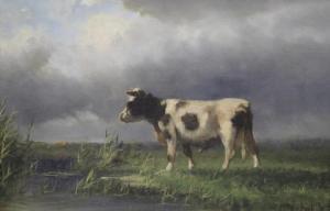 WESTERBEEK Cornelis I 1844-1903,Koe onder een Hollandse wolkenlucht,1887,Venduehuis NL 2021-10-17