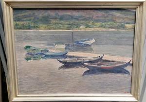WESTERDAHL Hjalmar 1890-1969,Coastal scenery with boats,Bruun Rasmussen DK 2021-08-26