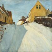 WESTERDAHL Hjalmar 1890-1969,Wintry landscape with houses at a road,Bruun Rasmussen DK 2016-01-18