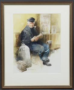 WESTERN Mike 1925-2008,study of a seated fisherman "Shore Leave",Denhams GB 2021-10-20