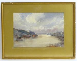 WESTON Alice E 1900-1900,A harbour scene with moored fishing boats,20th century,Claydon Auctioneers 2021-12-29