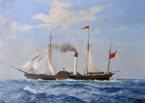 WETHERALL Arthur James 1879-1957,The Paddle Steamer 'Tagus' at Sea,John Nicholson GB 2016-12-21