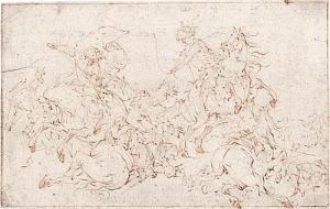 WEYER Jacob Matthias 1620-1670,Reitergefecht mit türkischen Kriegern,Galerie Bassenge DE 2018-06-01