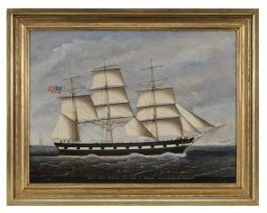WEYTS Carolus Ludovicus 1828-1875,Ship John Bunyan, Capt. John A. Carver, Passi,1867,Brunk Auctions 2013-09-21