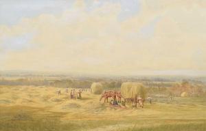 WHAITE James 1860-1890,Rural scene with harvesters,1869,Peter Wilson GB 2022-01-13