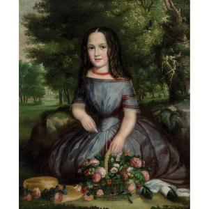 WHALE Robert Reginald 1805-1887,PORTRAIT OF A GIRL IN A LANDSCAPE,Waddington's CA 2018-05-28