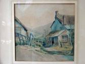 Wharry Olive 1886-1947,Devon Village Lane by a Ford,Silverwoods GB 2017-08-17