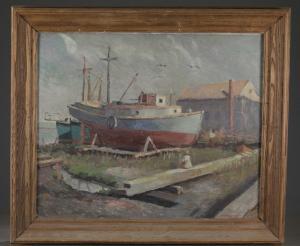 Wharton, James P 1893-1963,Untitled Fishing Boat,Quinn & Farmer US 2018-01-27
