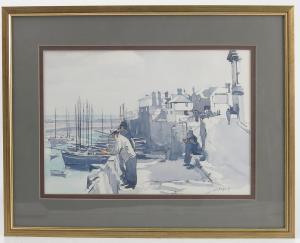 WHEATLEY T.J 1853,figures on a harbour side with boats and buildings,Serrell Philip GB 2017-07-06