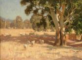 WHEELER Charles Arthur 1881-1977,Grazing Sheep,Leonard Joel AU 2009-10-25