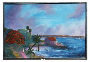 WHEELER Charles ''Chico'' 1946,Florida Highwaymen River Scene with Figure,Burchard US 2018-11-18