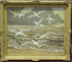 WHEELER Charles Thomas 1892-1974,Gulls fying on the Coast,1973,Tooveys Auction GB 2022-01-18