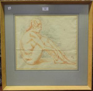 WHEELER Charles Thomas 1892-1974,Seated Female Nude Study,1938,Tooveys Auction GB 2022-01-18