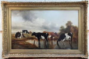 WHEELER James Thomas 1849-1888,Landscape with a Herd of Cows,Tooveys Auction GB 2015-06-17