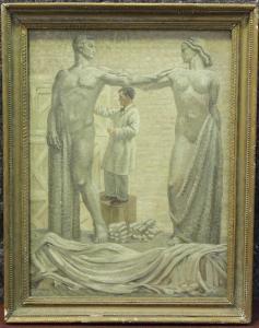 WHEELER Muriel,'Group for Paris Exhibition' (Portrait of Sir Char,1937,Tooveys Auction 2022-01-18