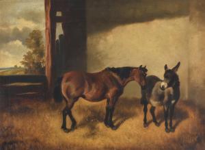 WHEELER Snr. John Alfred 1821-1903,A DONKEY AND A HORSE IN A STABLE,Dreweatts GB 2022-12-02