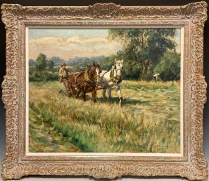 WHEELWRIGHT Rowland 1870-1955,Mowing the hay,Bamfords Auctioneers and Valuers GB 2023-08-09