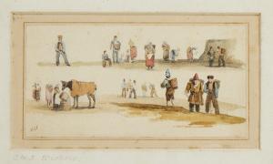 WHICHELO C. John Mayle 1784-1865,Studies of figures in a landscape,1825,Rosebery's GB 2021-03-24