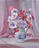 WHINNEN George 1891-1950,Still Life  Anemones in Delft Jug,Elder Fine Art AU 2016-05-15