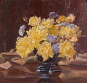 WHINNEN George 1891-1950,Yellow Roses,Leonard Joel AU 2019-06-04
