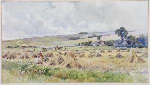 WHIPPLE john 1873-1896,a haymaking scene with figures, carts and distant ,Denhams GB 2018-01-31