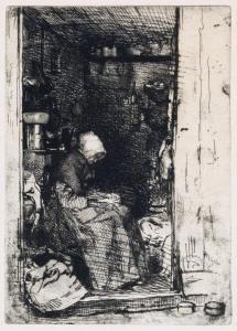WHISTLER James Abbot McNeill 1834-1903,La Vieille aux Loques.,1858,Swann Galleries US 2015-09-24
