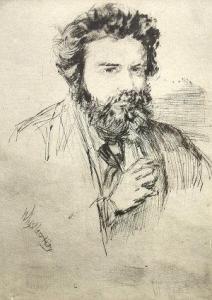 WHISTLER James Abbot McNeill 1834-1903,Portrait of a man with a pipe,Rosebery's GB 2011-04-09