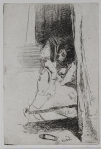 WHISTLER James Abbot McNeill 1834-1903,Reading in bed,Woolley & Wallis GB 2013-03-13