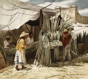 WHITAKER Frederic 1891-1980,Sugarcane vendors,John Moran Auctioneers US 2009-06-23