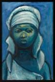 WHITAKER Uli,Portrait of an African Woman in a White Headdress,St. Charles US 2009-07-25