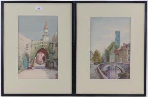 WHITCHURCH W,North African street scene and English river scene,1929,Burstow and Hewett 2016-08-24